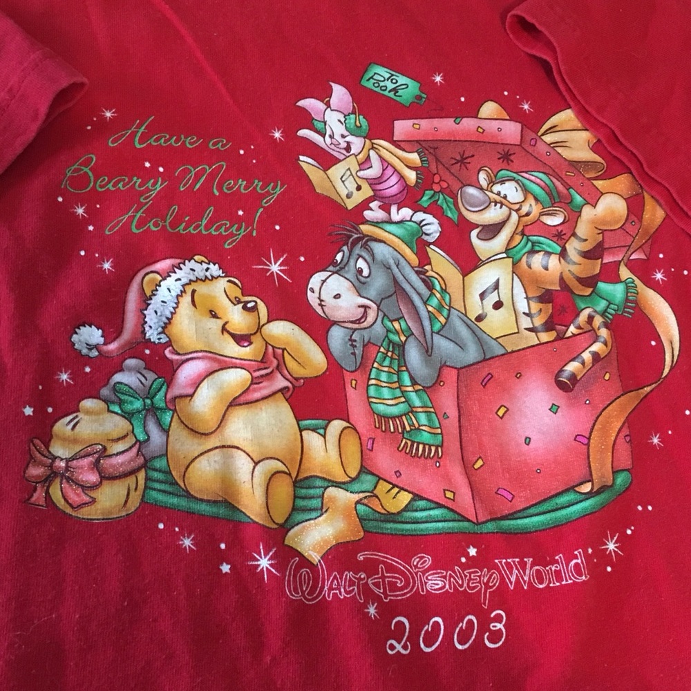 Vintage Disney Winnie the Pooh Christmas shirt XL